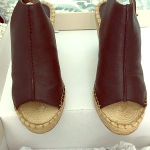 Wedge heel sling back black shoes